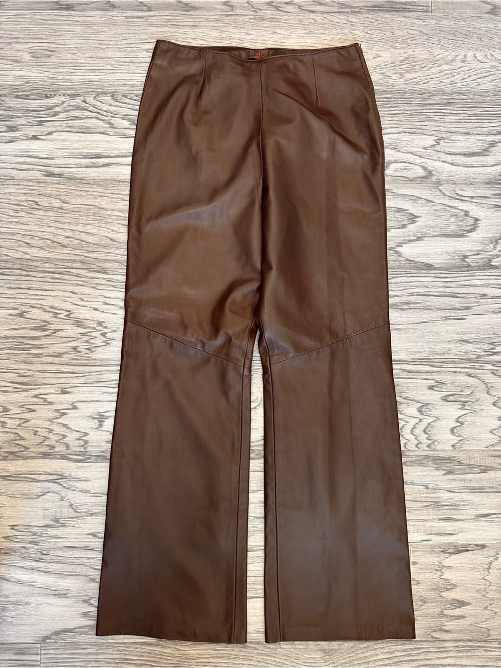 Danier Brown Leather Boot-Cut Pants